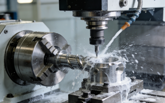 modern cnc machining center producing precision components for on demand manufacturing