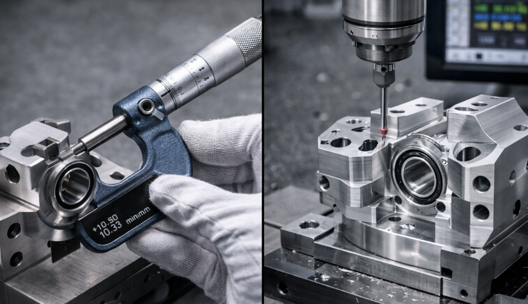 precision measurement verifies tight tolerance specifications on machined parts