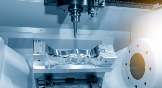 cnc lathe turning operation with cutting tool shaping rotating metal workpiece