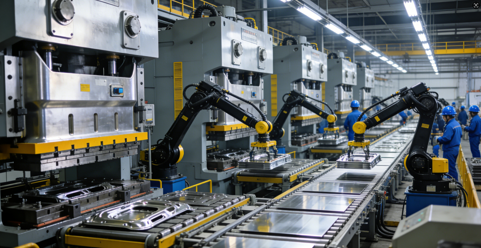 high volume automotive stamping production line meeting oem quality standards