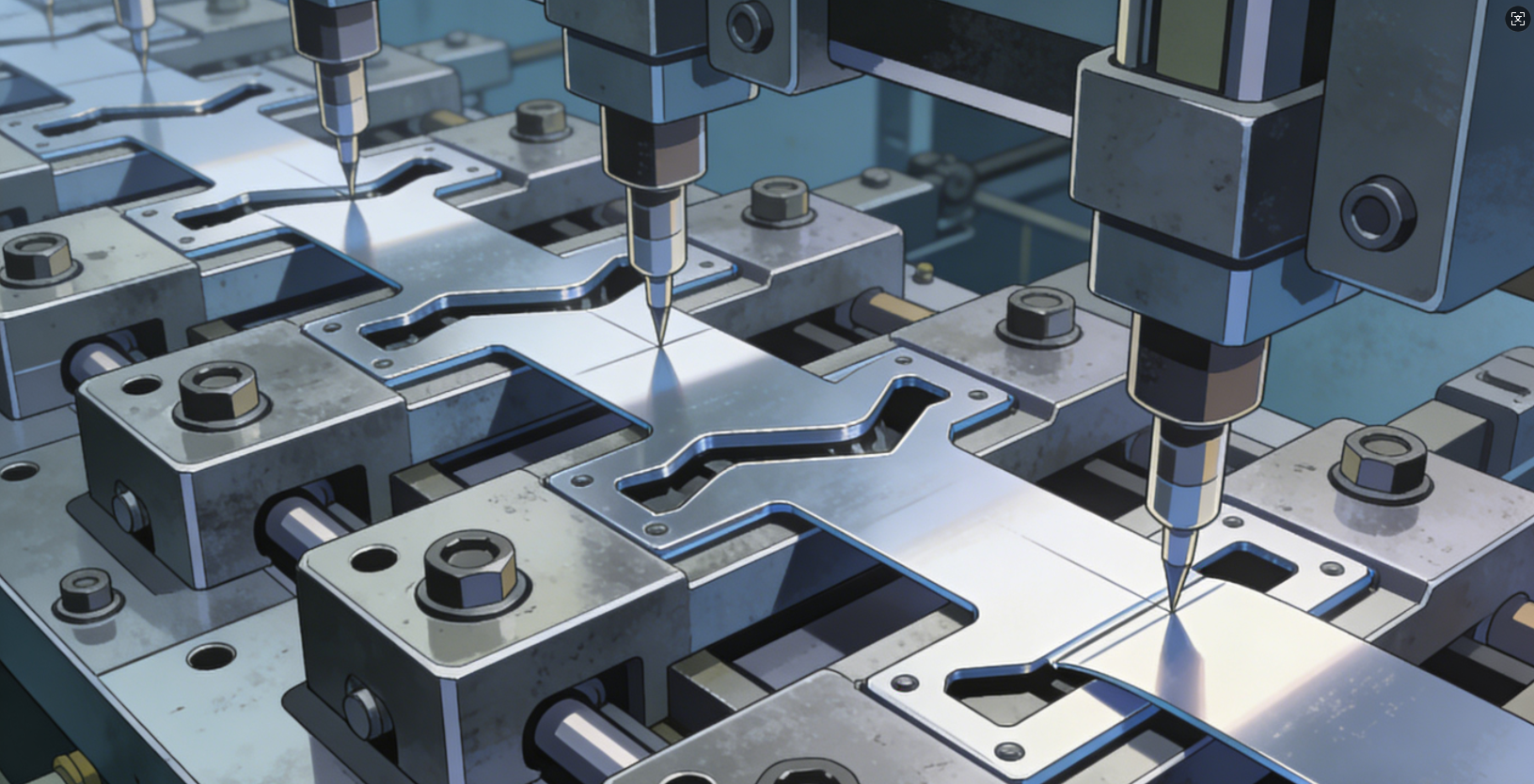 progressive stamping die transforming sheet metal through sequential precision operations
