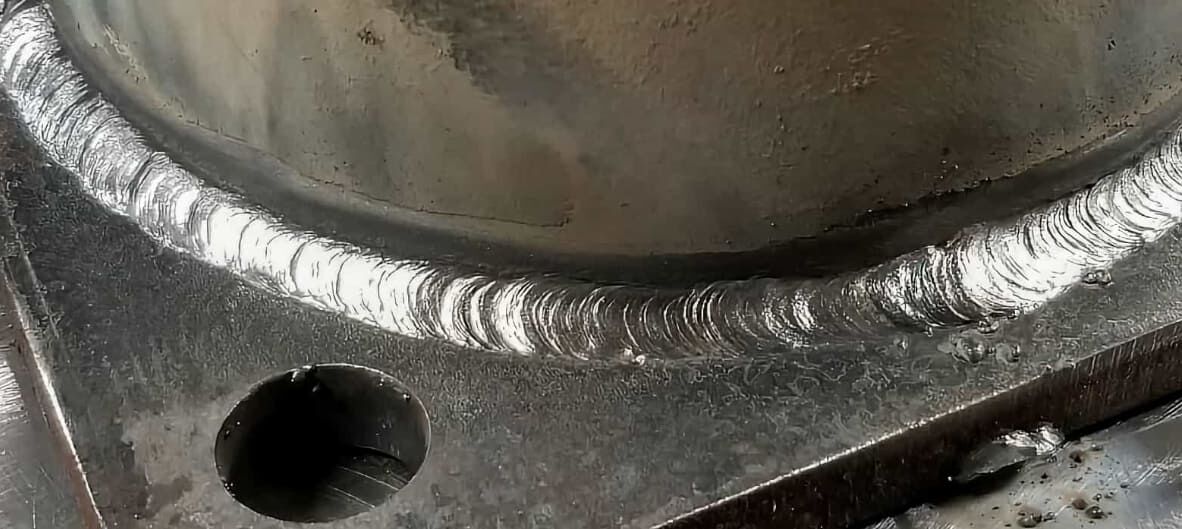 prepared galvanized steel joint ready for welding