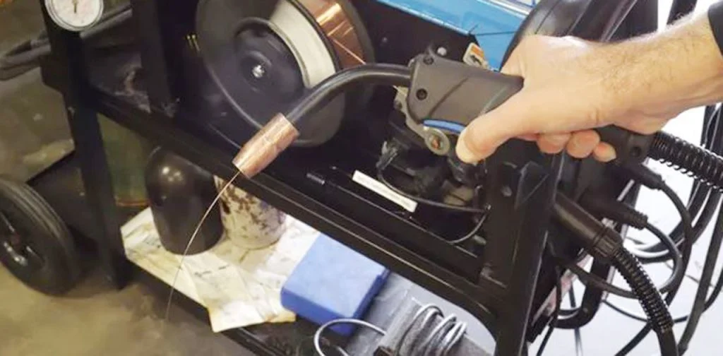 mig welding setup for clean indoor fabrication