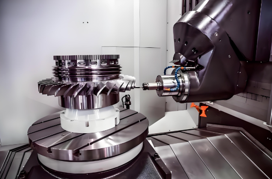 cnc milling machine producing a precision prototype from aluminum stock material