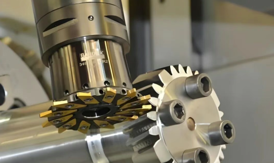 cnc machine precision cutting a metal component in a modern manufacturing facility