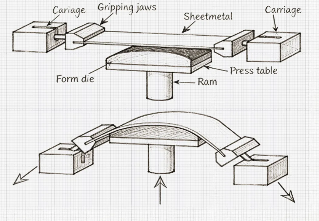 metal ductility shown through stretching bending and forging