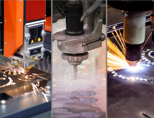 comparison of laser cutting plasma cutting and waterjet cutting equipment in manufacturing facility