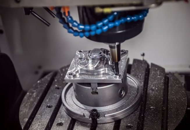 cnc milling machine precision cutting metal in modern fabrication workshop