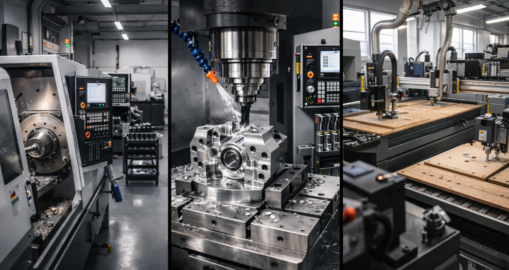 cnc lathes mills and routers each serve distinct manufacturing purposes