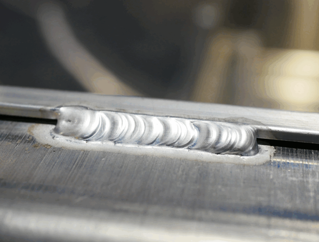 close up weld bead inspection for porosity