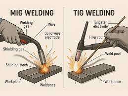 a welder choosing between tig and other welding options when no gas is available