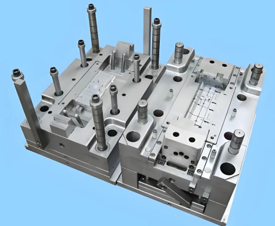 complete stamping die assembly with precision machined components working in coordination
