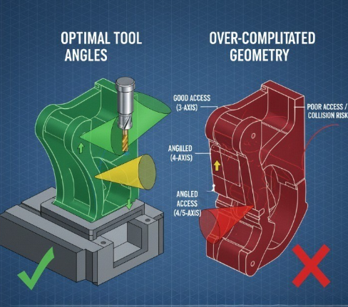 part geometry that can raise cnc milling cost through harder tool access