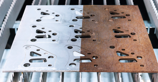 rust removal supplies arranged on a protected workspace