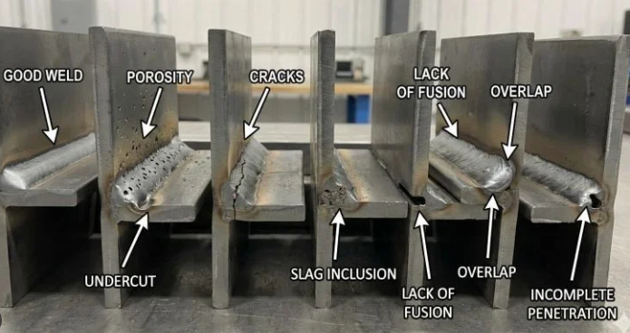 weld bead with surface slag after flux based welding