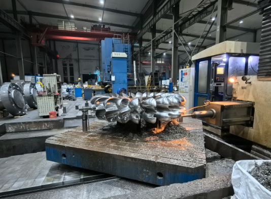 modern cnc machining center producing precision metal components for industrial applications