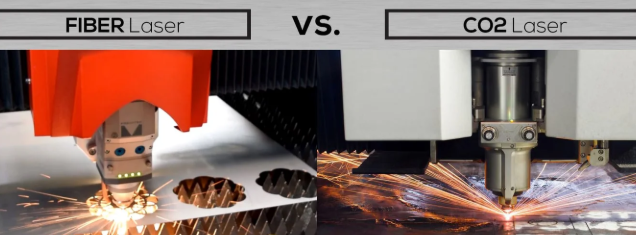 visual comparison of co2 fiber and nd yag laser cutting technologies used in modern manufacturing