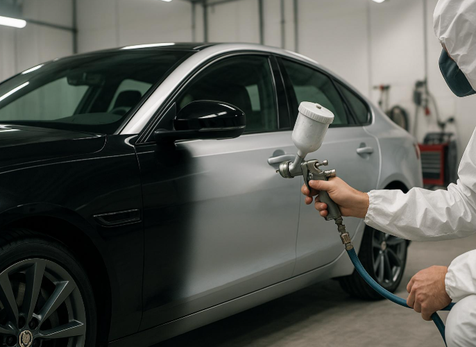 Comment peindre une voiture au pistolet pour obtenir une finition lisse, pas bon marché