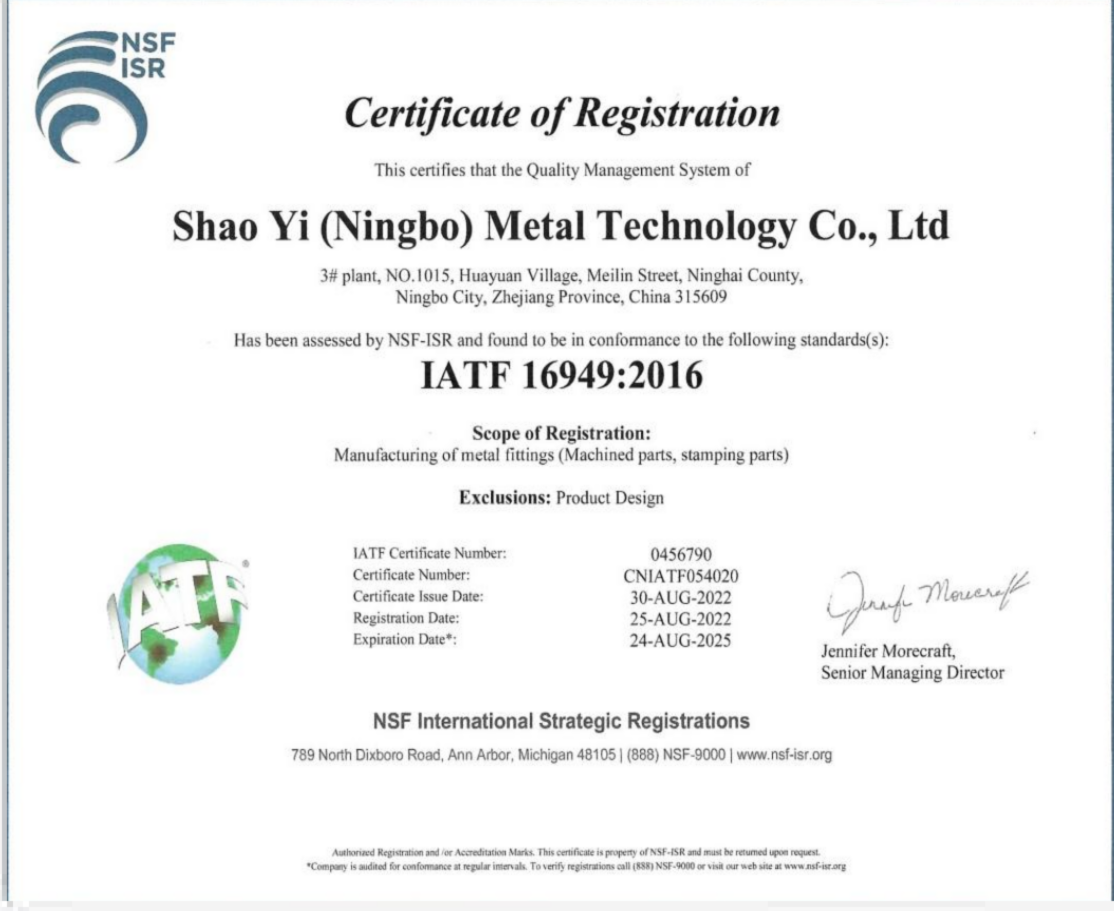 industry certifications validate manufacturing quality systems and compliance standards