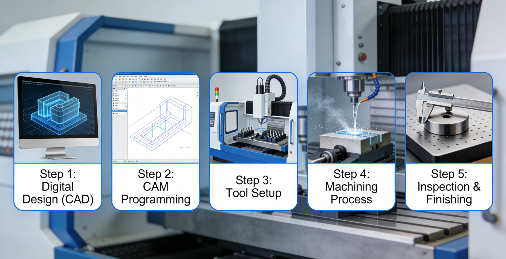 the cnc machining workflow transforms digital designs into precision finished components