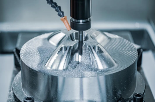 5 axis cnc milling machine performing precision cutting operations