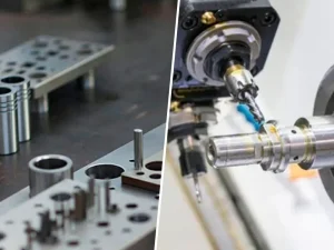 simplified view of a stamping die working inside a press