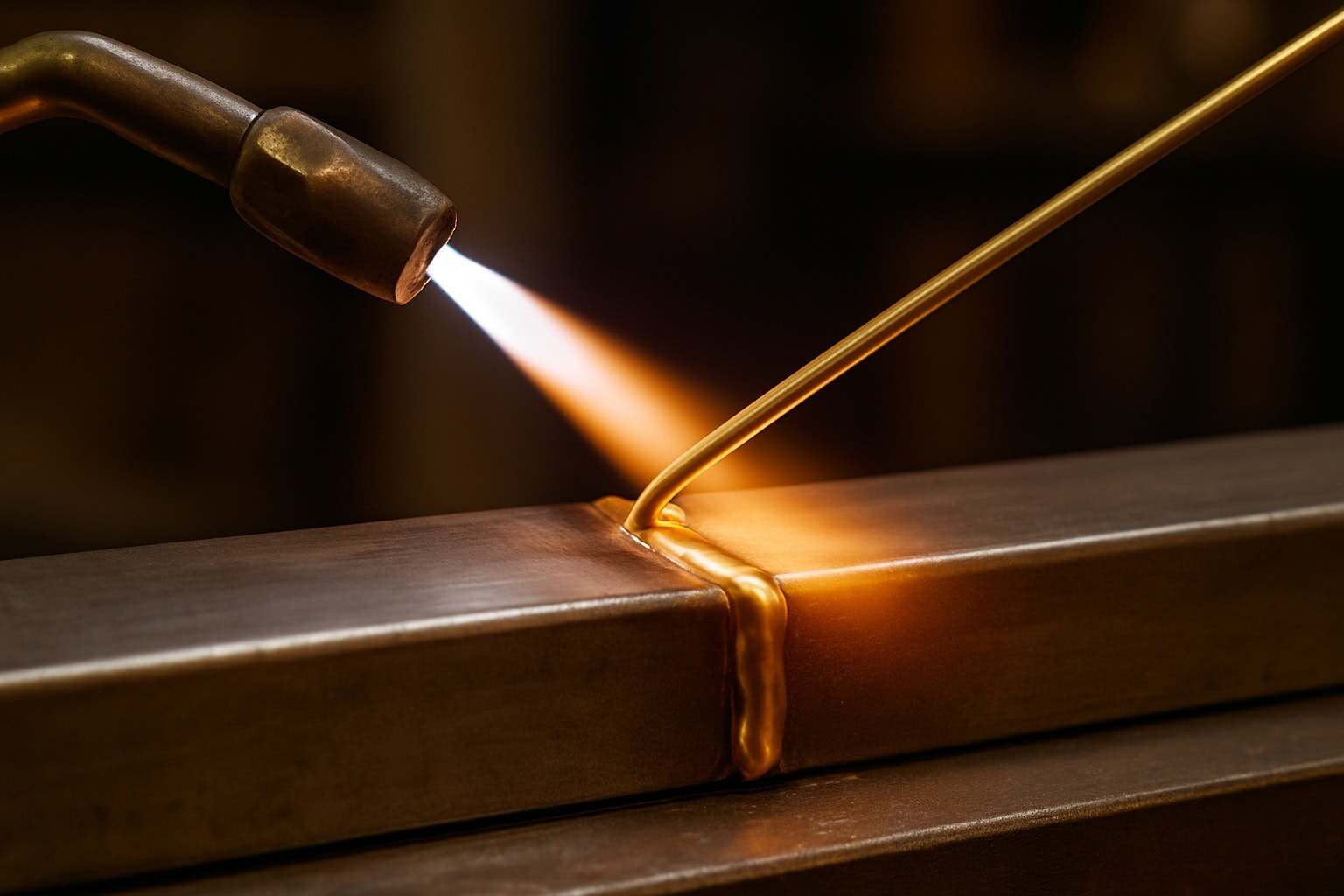 capillary action pulls molten filler into a close fitting brazed joint