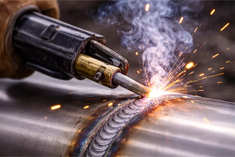 stick welding is well suited to outdoor repair work on pipe and heavy steel