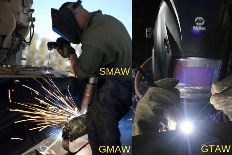 gtaw welding torch making a clean tig weld in a fabrication shop