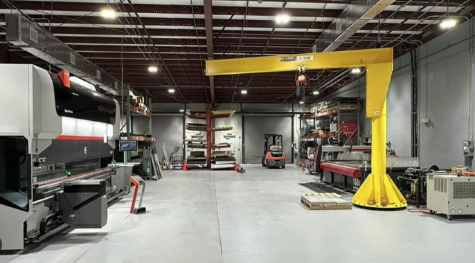 modern sheet metal fabrication facility with precision cnc equipment