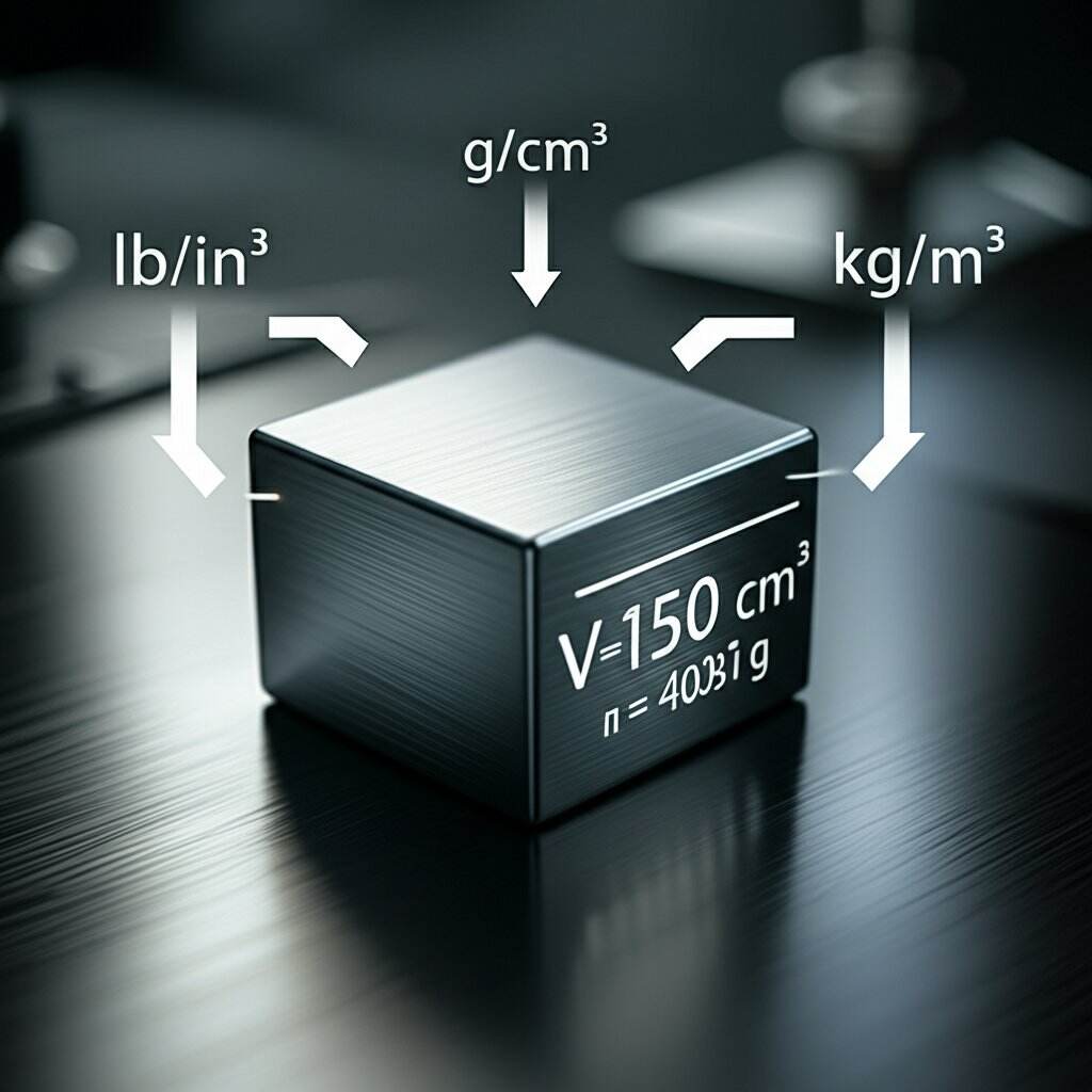 No tilpuma līdz svarām: alumīnija blīvums lb/in3, iekļautas aprēķinu formulas