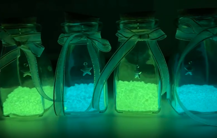 Photoluminescent Gravel in Wishing bottle