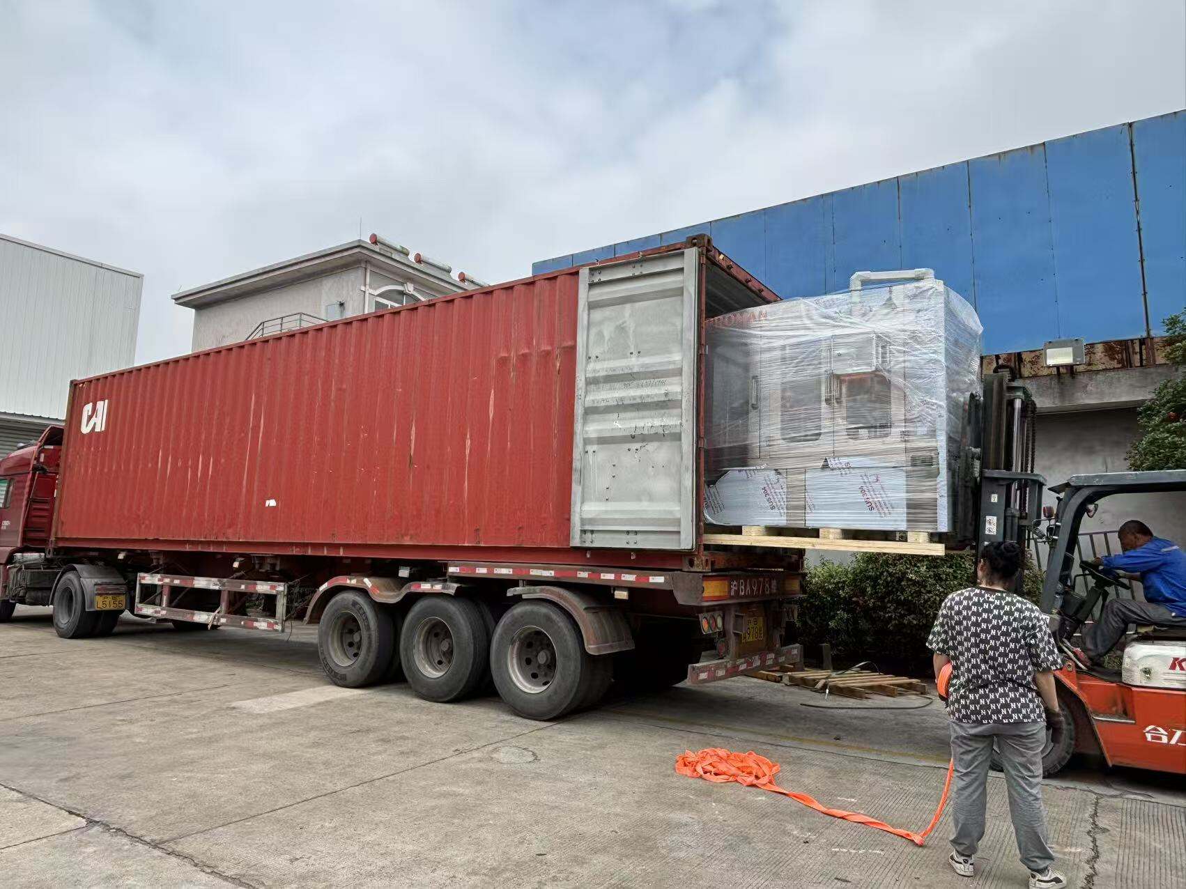 One 40HQ container loaded with a complete 2,000 BPH bottled water production line shipped to Tonga