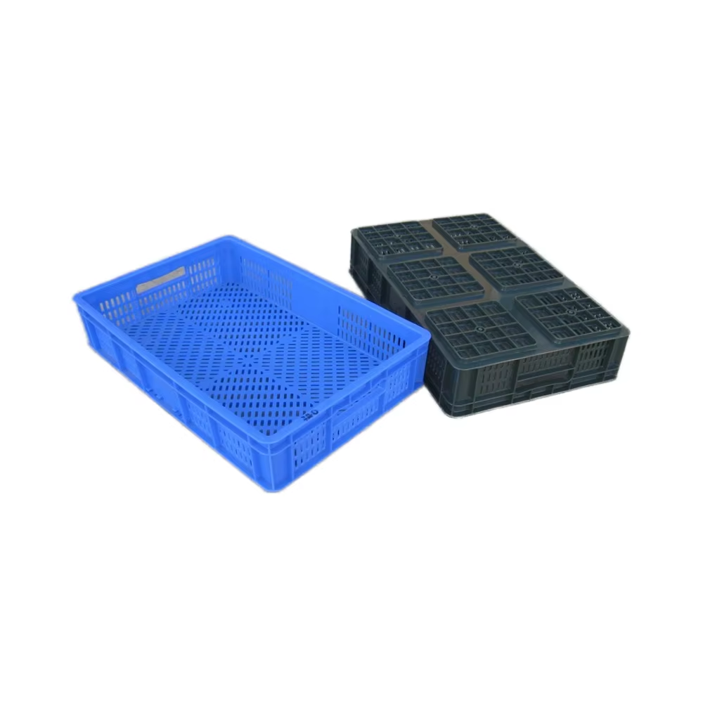 600*400 standard plastic baskets are more efficient when used with 1210 pallets. K340