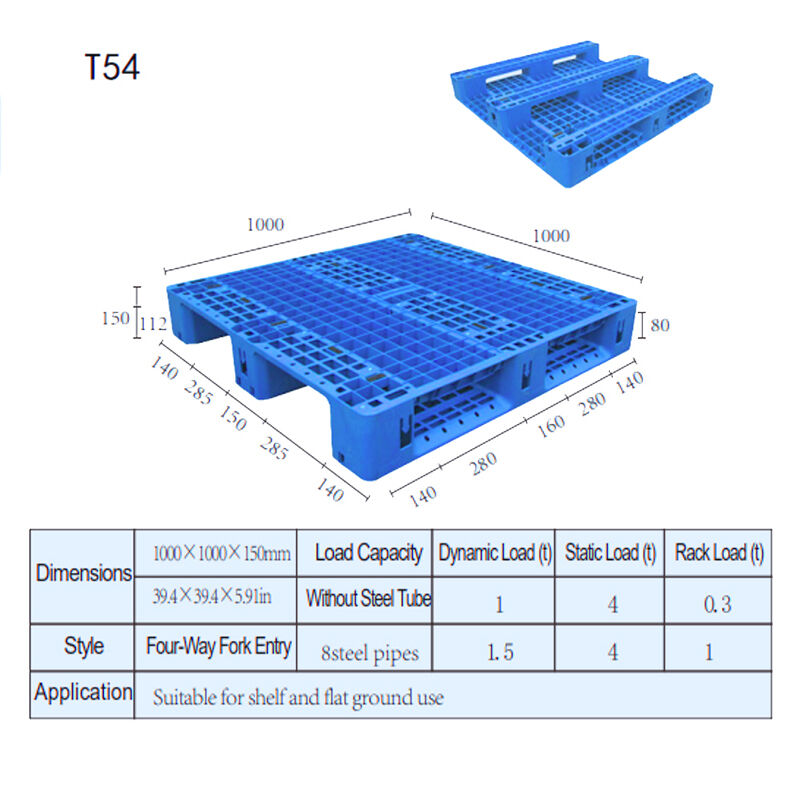 European Tray | Original Factory HUADU  Custom Cheap High-quality Durable Industrial 4-Way Warehouseflat Ground Use Grid Plastic Pallet For Stacking/Shelving/Flat Use  T54