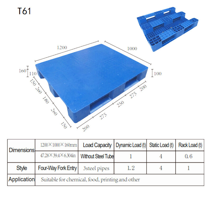  HDPE European Tray |Heavy Duty Industrial  Solid Flat Plastic Euro Pallet 1200*1000*160MM Single Faced 4-Way Entry T61