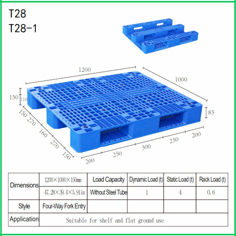 European Tray | Euro Stackable Nestable Recyclable Heavy Duty Warehouse Transportation Storage Grid Solid Plastic Pallet T28