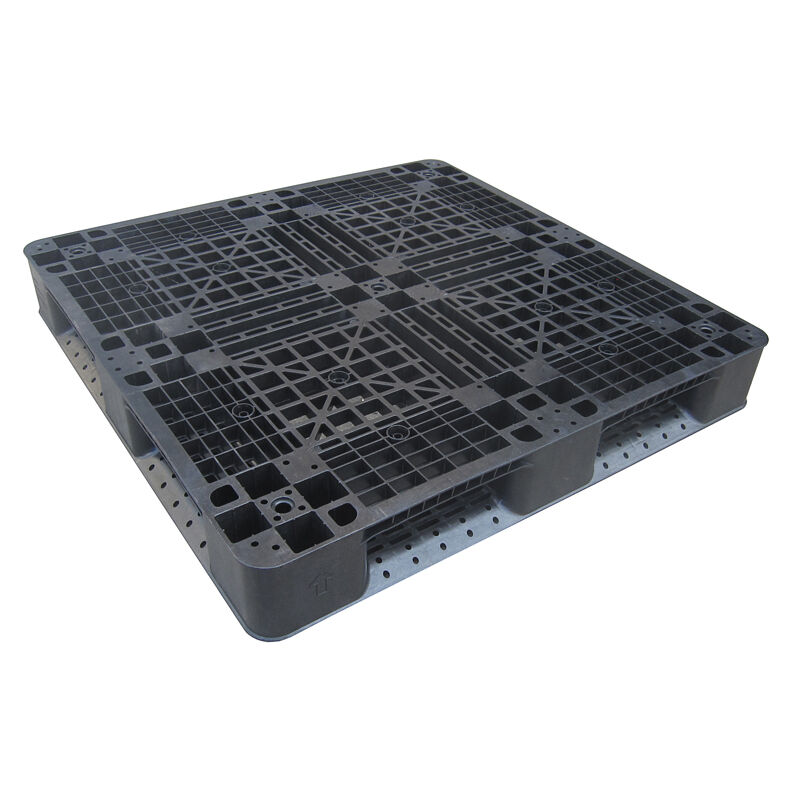 HDPE standard European style plastic pallet 1100 * 1100mm, 1111 grid shaped, used for factory, supermarket stacking, shelving, and flat use.
