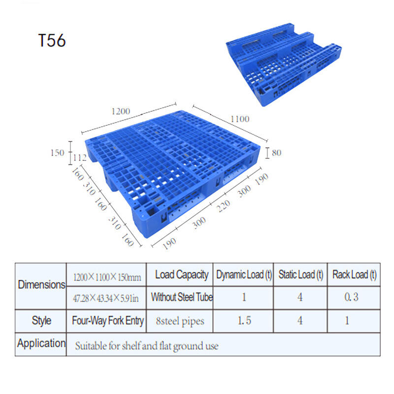 European Tray | Original Factory HUADU  Custom Cheap High-quality Durable Industrial 4-Way Warehouseflat Ground Use Grid Plastic Pallet For Stacking/Shelving/Flat Use  T56