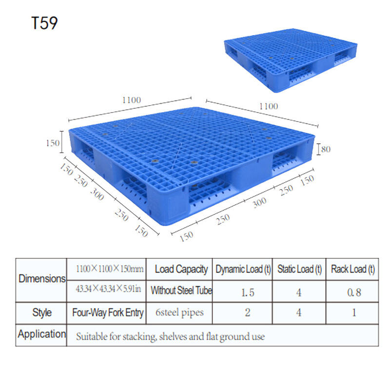 HDPE European Tray | 1100x1100x150mm | China Manufacturer Sale High Quality Hdpe Reusable  Double Sided Grid Plastic Pallets Heavy Duty   T59