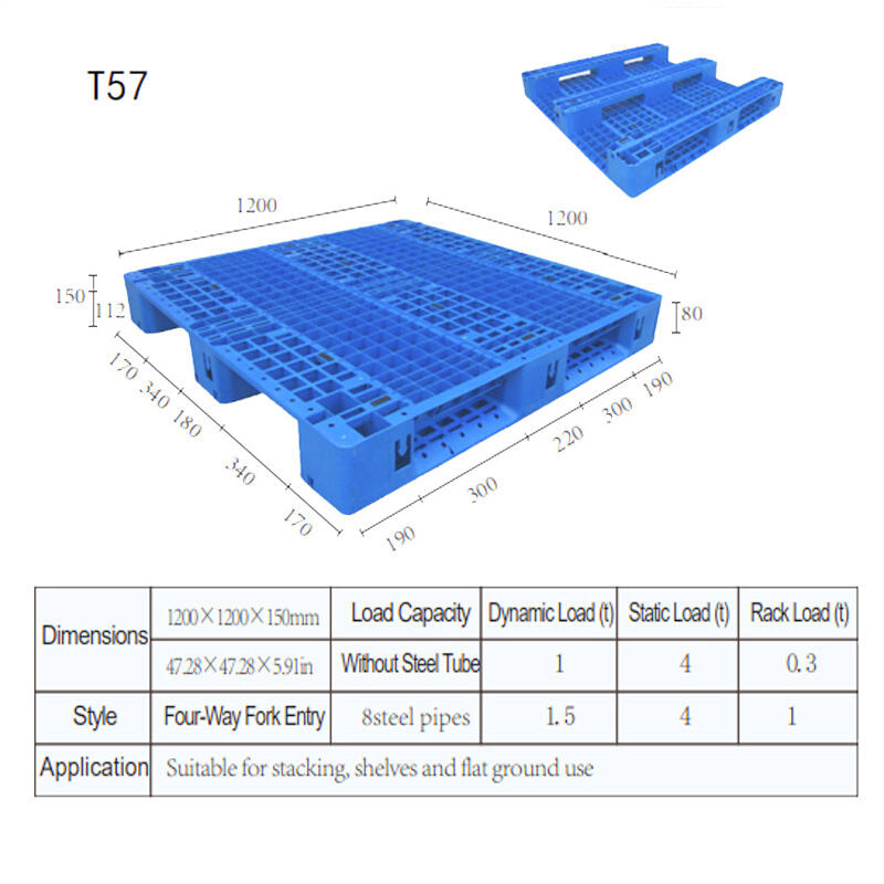 European Tray | Original Factory HUADU  Custom Cheap High-quality Durable Industrial 4-Way Warehouseflat Ground Use Grid Plastic Pallet For Stacking/Shelving/Flat Use  T57