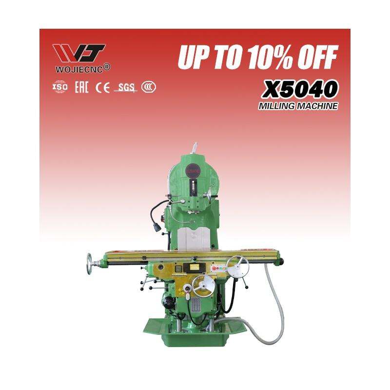 Hoogwaardige X5040 handmatige verticale freesmachine, 3-assige freesuitrusting voor metaal, geschikt voor productiebedrijven