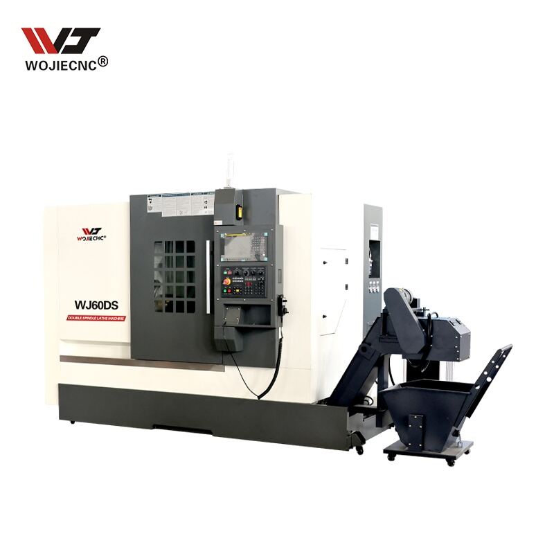 Wysokoprecyzyjna chińska tokarka CNC z podwójnym wrzecieniem WJ60DS – tokarka CNC z nachylonym łożem do obróbki metali z systemem FANUC