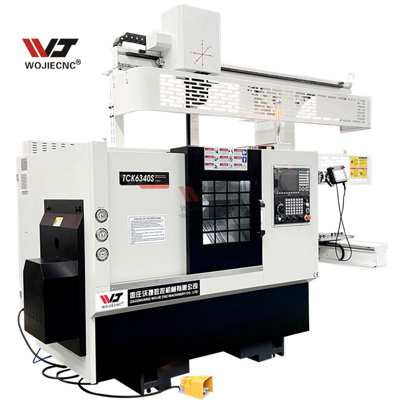 Automatyczna tokarka CNC WOJIE WJ6340S, metalowa tokarka CNC z mostowym załadownikiem