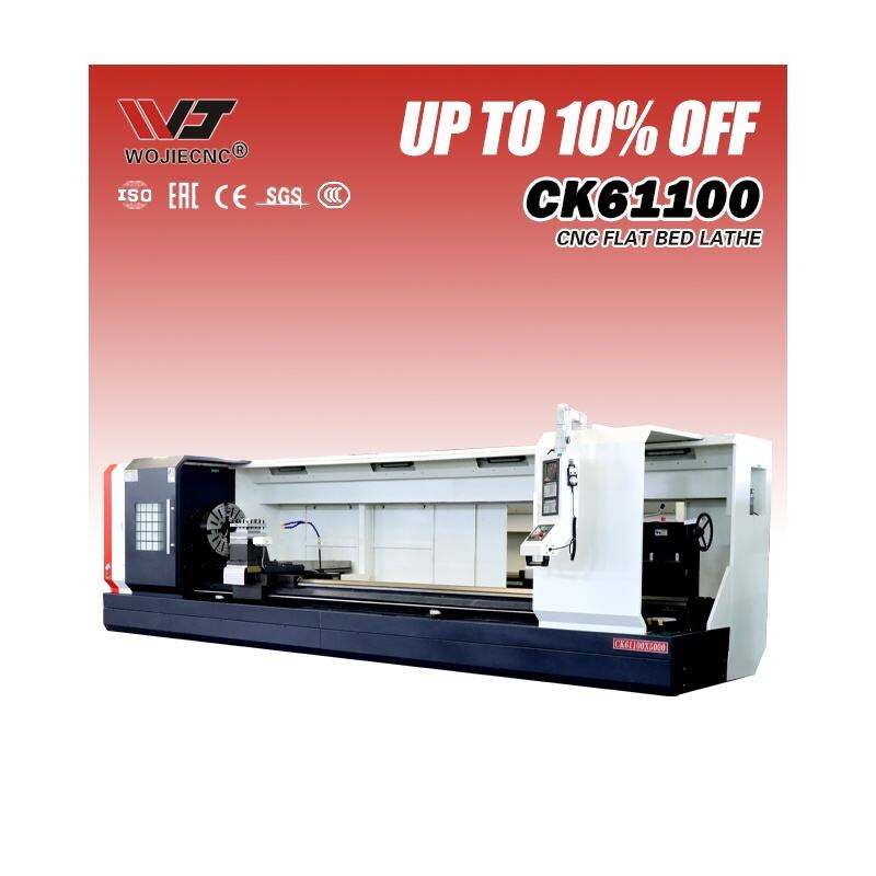 Vlakke bed CNC-draaibank CK61100 met CNC-draaibank en 4-punts gereedschapshouder
