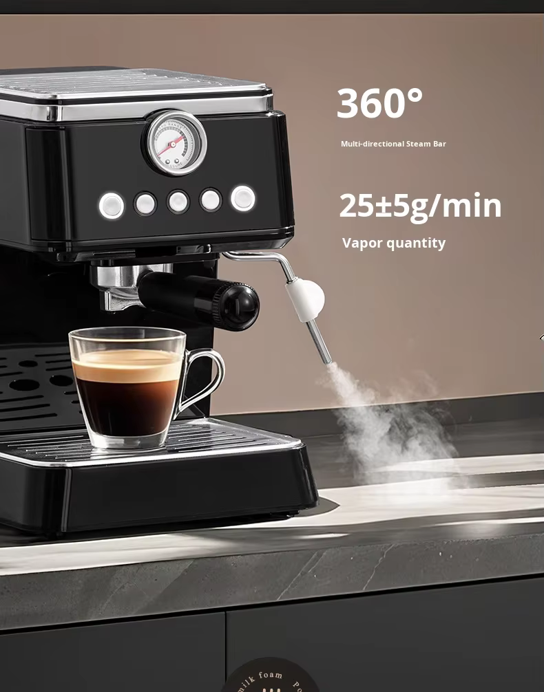 跨境意大利半自动浓缩咖啡机一键高压提取牛奶起泡器泵压力易清洗15