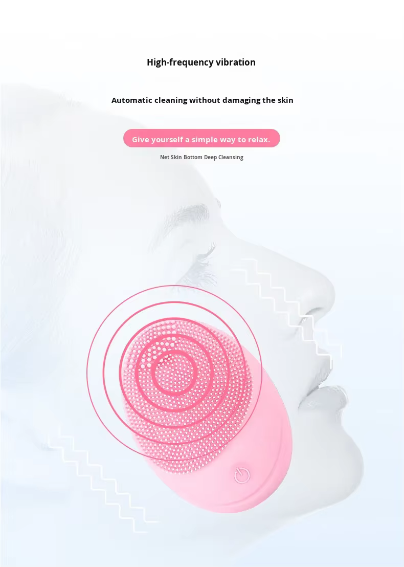 Face Washing Device Pore Cleaner Rechargeable Silicone Facial Cleanser Waterproof Women Men Sonic Vibration Face Brush details