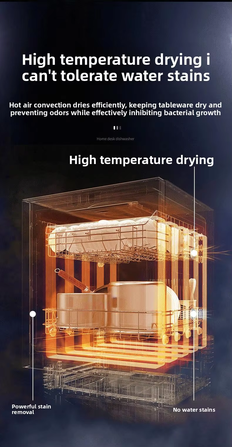 Factory Direct Supply Small Desktop Dishwashers Home Use Installation-Free Automatic Wire-Controlled 20L Capacity Intelligent supplier