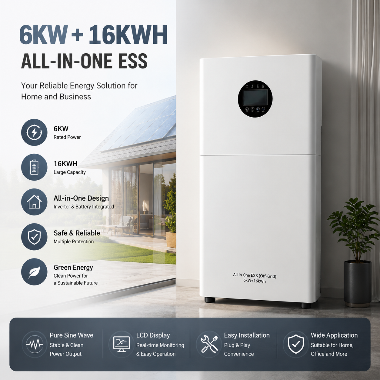 Haus-Energiespeicher-All-in-One-Maschine 6 kW, 16 kWh