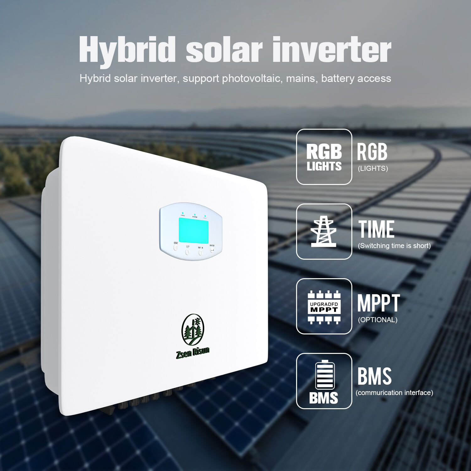 Three-phase hybrid inverter 8-12kW (grid-tied)